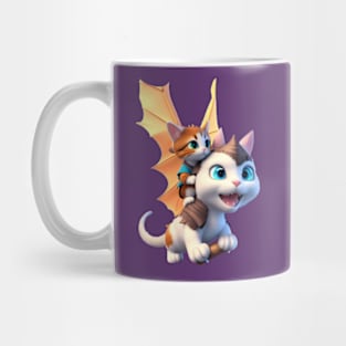 Baby Dragon Cat & Mother - The Dragon Cat Collection Mug